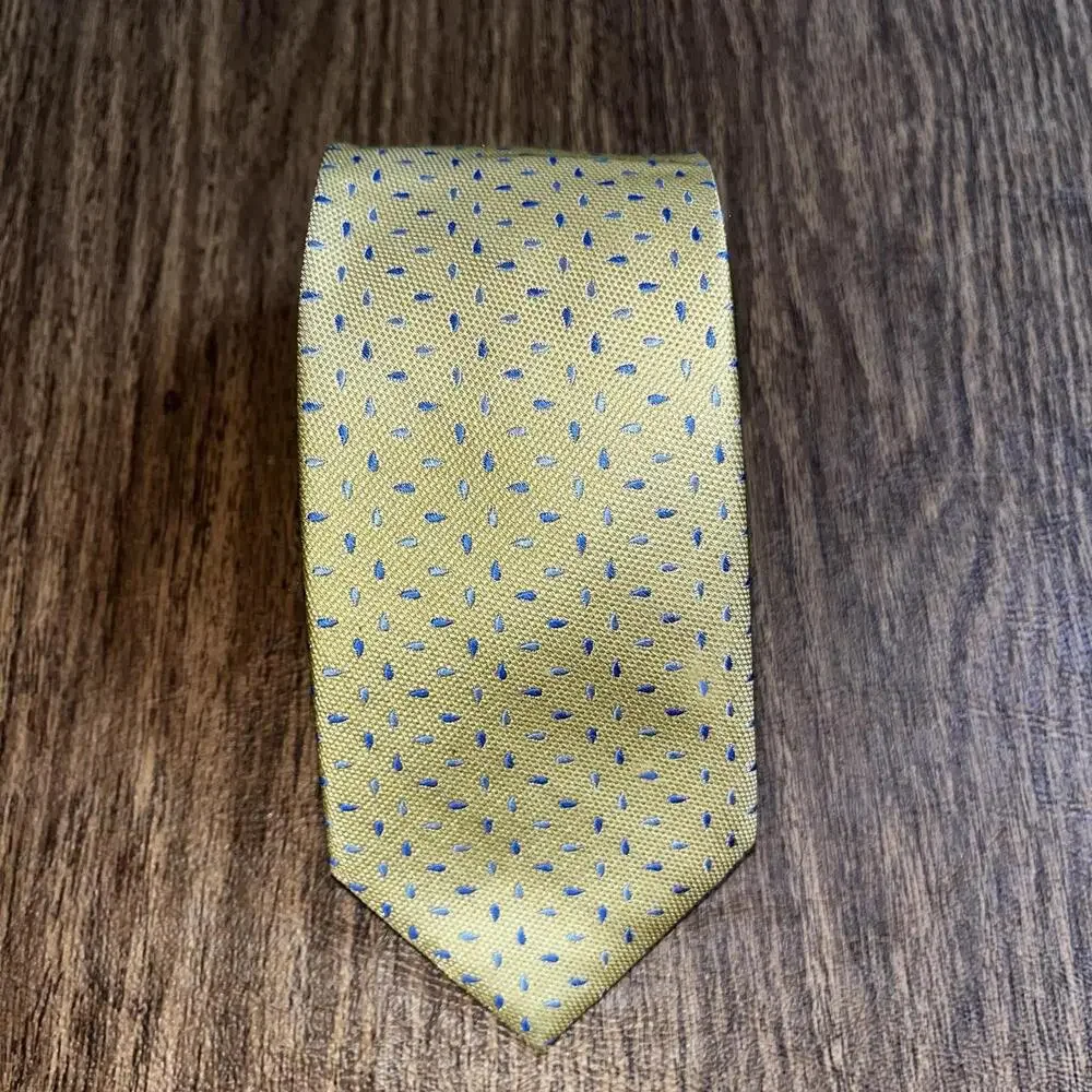 English Laundry Mens Necktie Christopher Wicks Geometric‎ Silk Classic Yellow